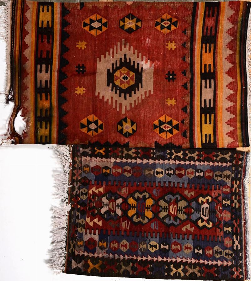 Lotto di due kilim XX secolo  - Auction Carpets - Time Auction - Cambi Casa d'Aste