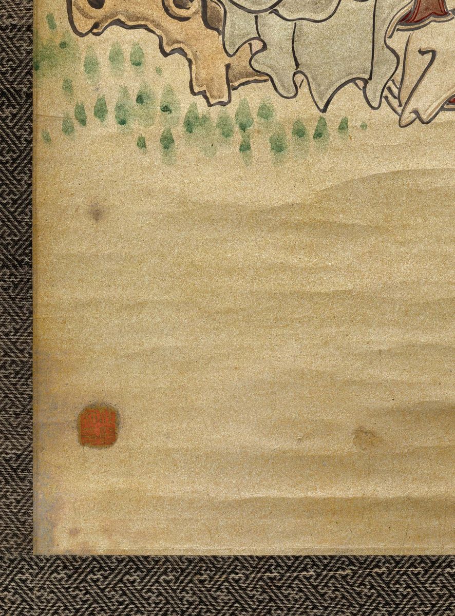 Quattro Dipinti su Carta Raffiguranti Saggi con Iscrizione, Cina, Dinastia Qing, XIX Secolo