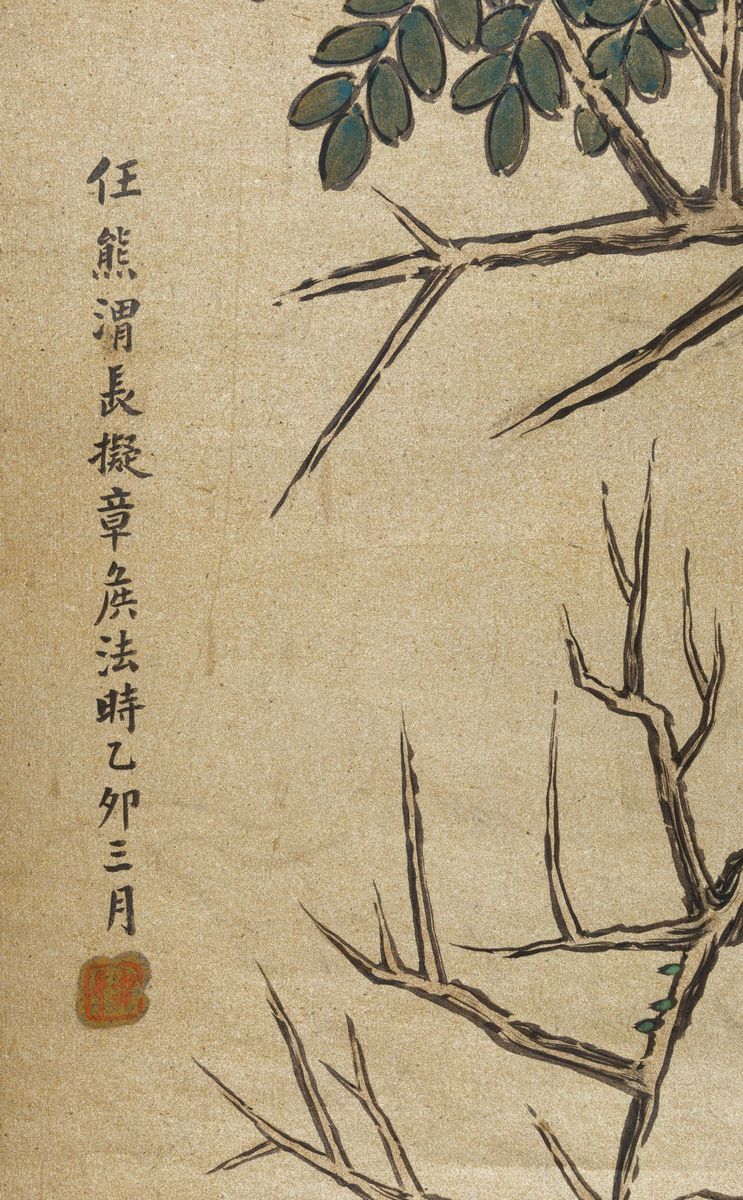 Quattro Dipinti su Carta Raffiguranti Saggi con Iscrizione, Cina, Dinastia Qing, XIX Secolo