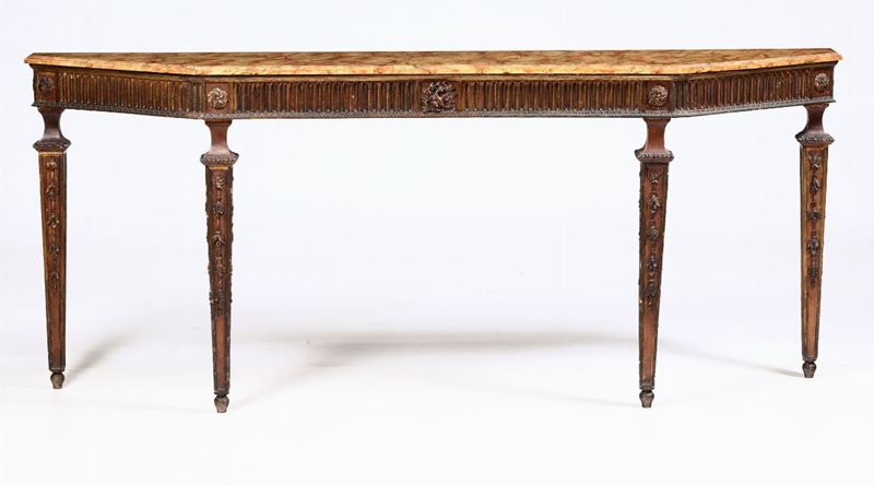 Consolle sagomata in legno intagliato e dipinto, XIX-XX secolo  - Auction Furnitures, Paintings and Works of Art - Cambi Casa d'Aste