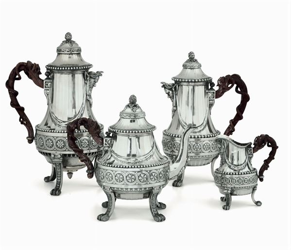 A silver tea and coffee set, Paris, late 1800s