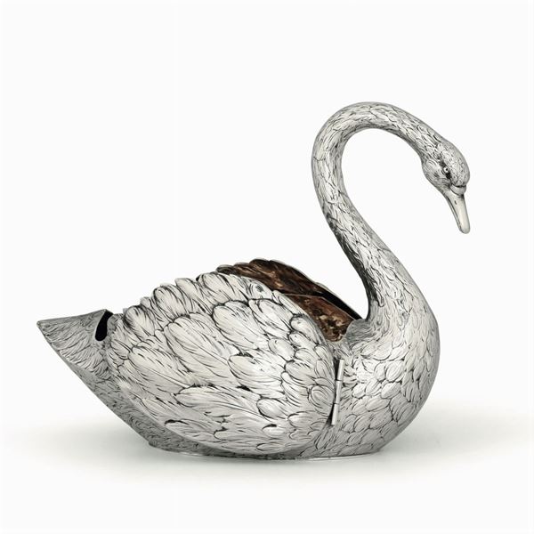 A silver swan-shaped bowl, Germany, 1900s
