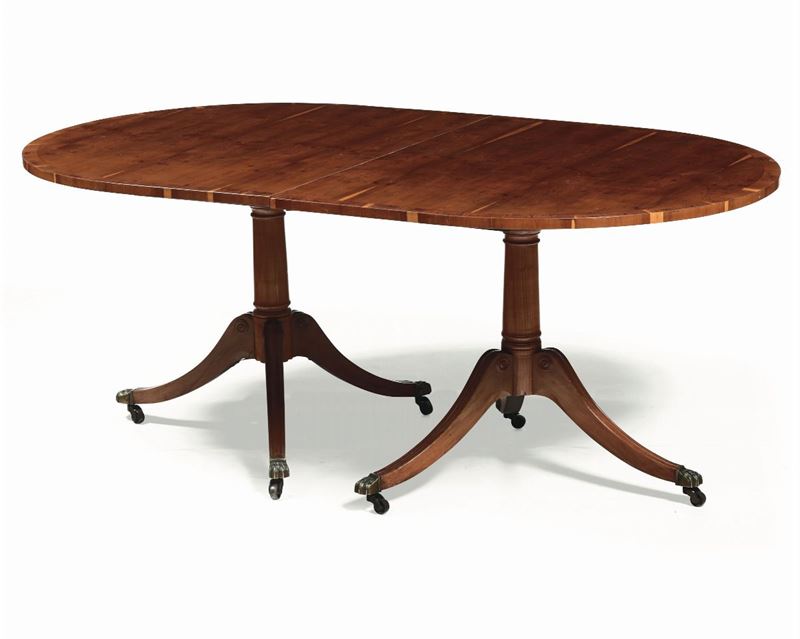 Tavolo da pranzo in mogano e altri legni. Inghilterra, XIX secolo  - Auction Furniture | Cambi Time - Cambi Casa d'Aste