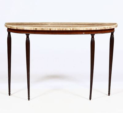 Console in Mogano con Piano in Alabastro
