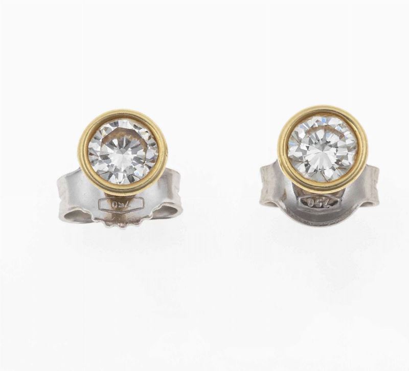 Orecchini con diamanti taglio brillante di ct 0,2 circa  - Auction Jewels - Timed Auction - Cambi Casa d'Aste