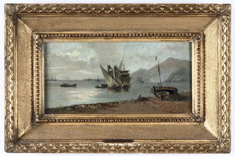 Agostino Fossati (1830-1904) Golfo di La Spezia  - Auction Fine Art - Cambi Casa d'Aste