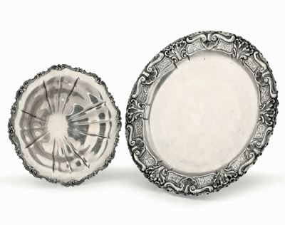 Cestino e Piatto Argento. Cestino Argentiere Messulam Milano, Bolli del Fascio in Uso dal 1935 al...