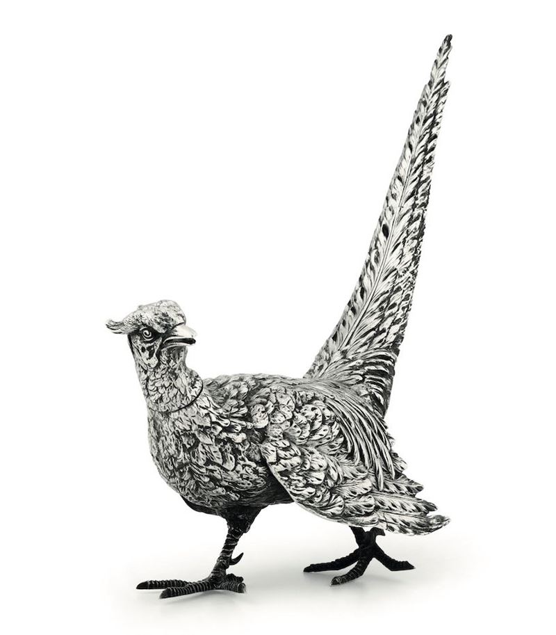 A silver pheasant, Italy (?), 1900s  - Auction Silvers - Timed Auction - Cambi Casa d'Aste