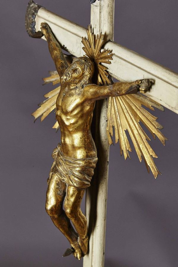 Corpus Christi. Bronzo fuso, cesellato e dorato. Fonditore barocco, Italia XVII secolo