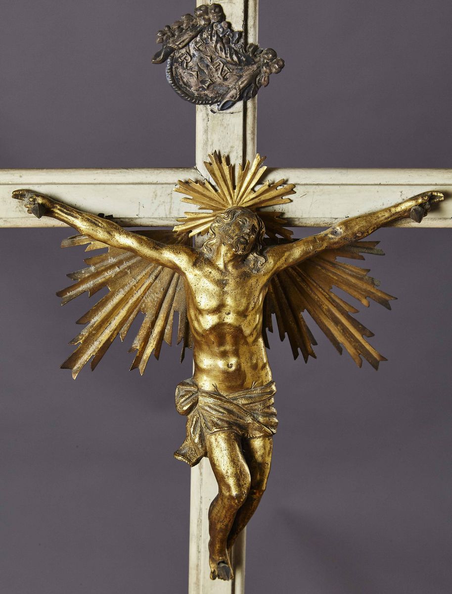 Corpus Christi. Bronzo Fuso, Cesellato e Dorato. Fonditore Barocco, Italia XVII Secolo