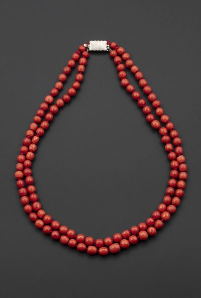 Collana a Due Fili di Corallo