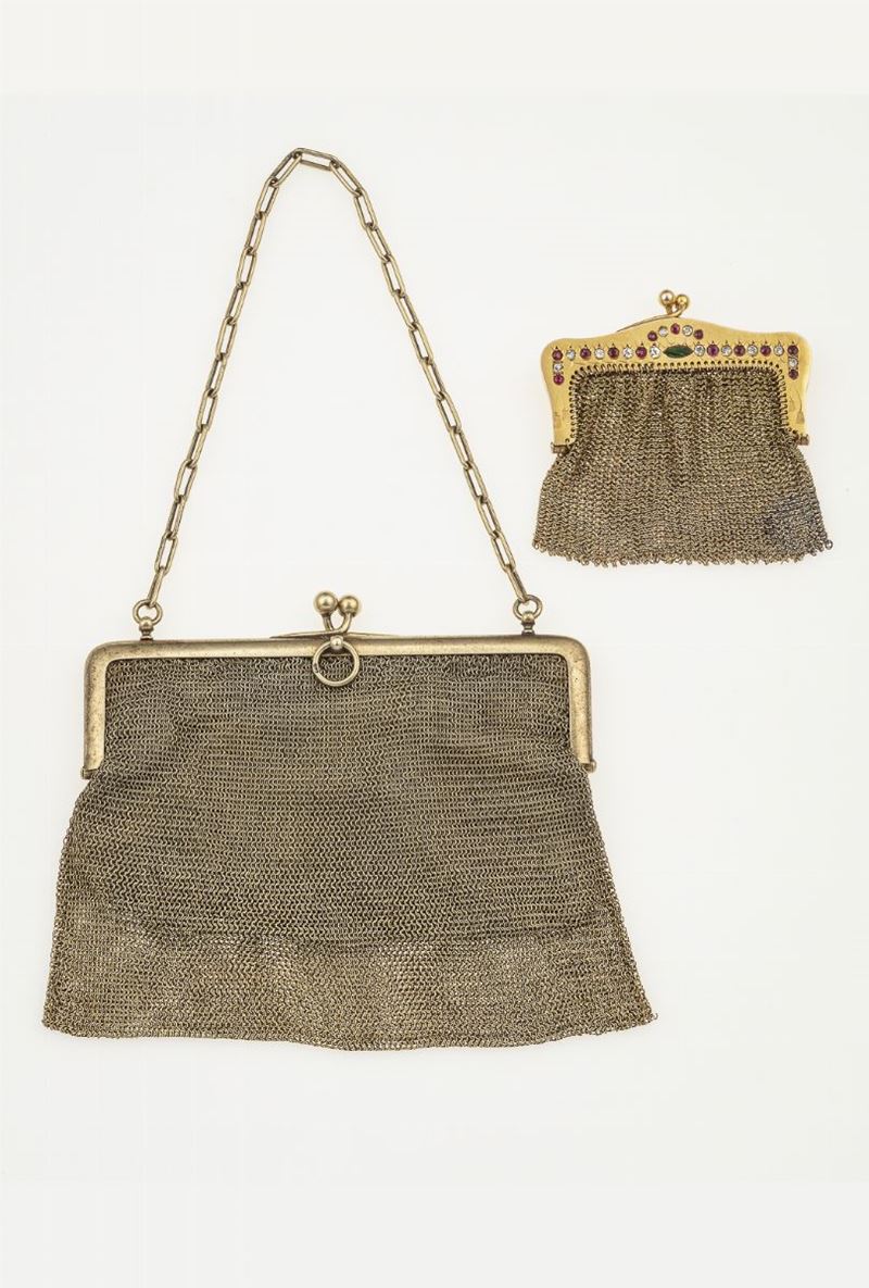 Pair of low-carat gold evening bags  - Auction Fine Jewels  - Cambi Casa d'Aste