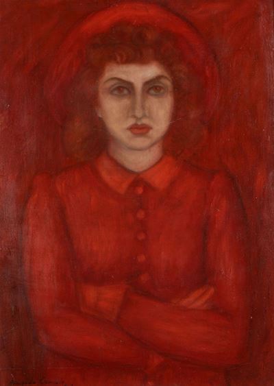 Armando Cuniolo (1900-1955)figura Femminile in Rosso