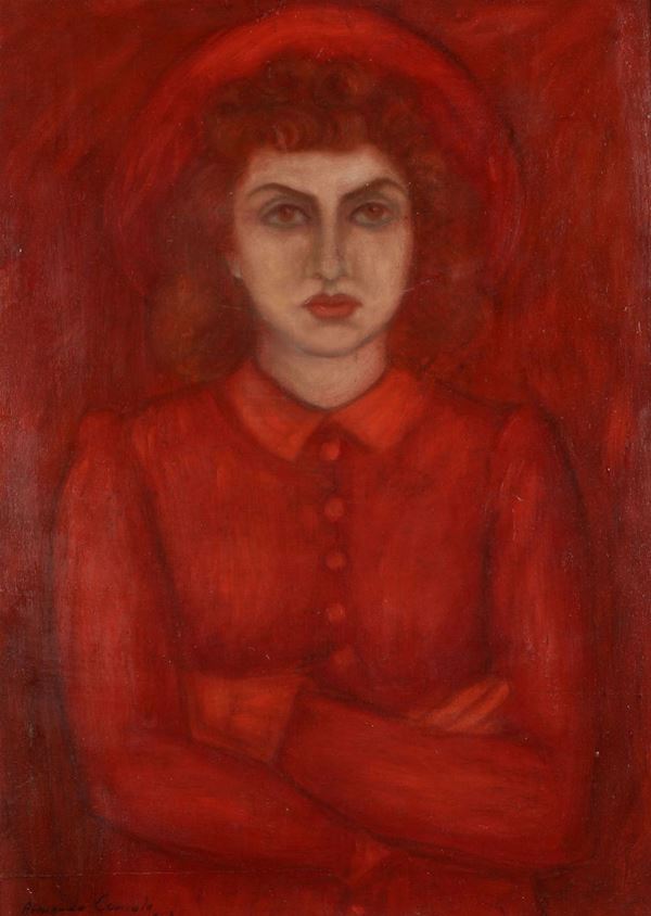 Armando Cuniolo (1900-1955) Figura femminile in rosso