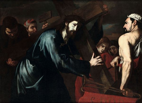 Jusepe De Ribera - Jusepe De Ribera (Xàtiva 1591 - Napoli 1652), bottega di La salita al Calvario