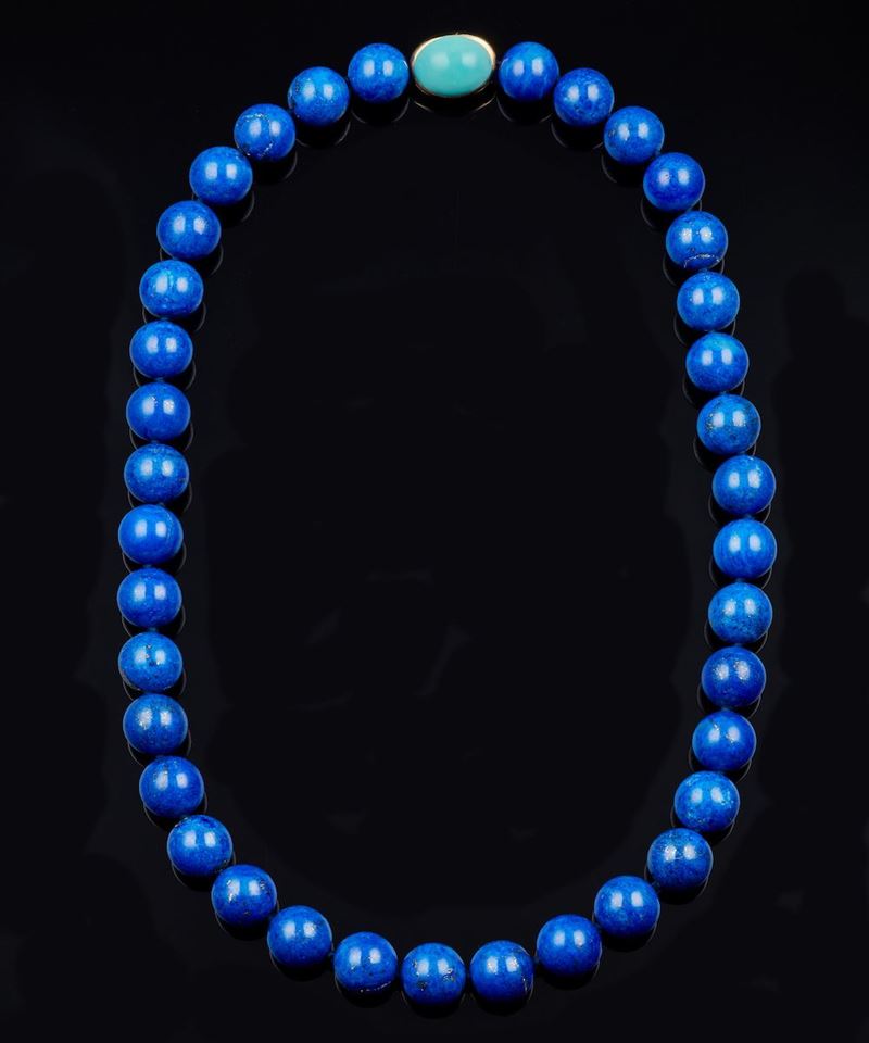 Collana con boules di lapislazzuli  - Auction Fine Coral Jewels - II - Cambi Casa d'Aste