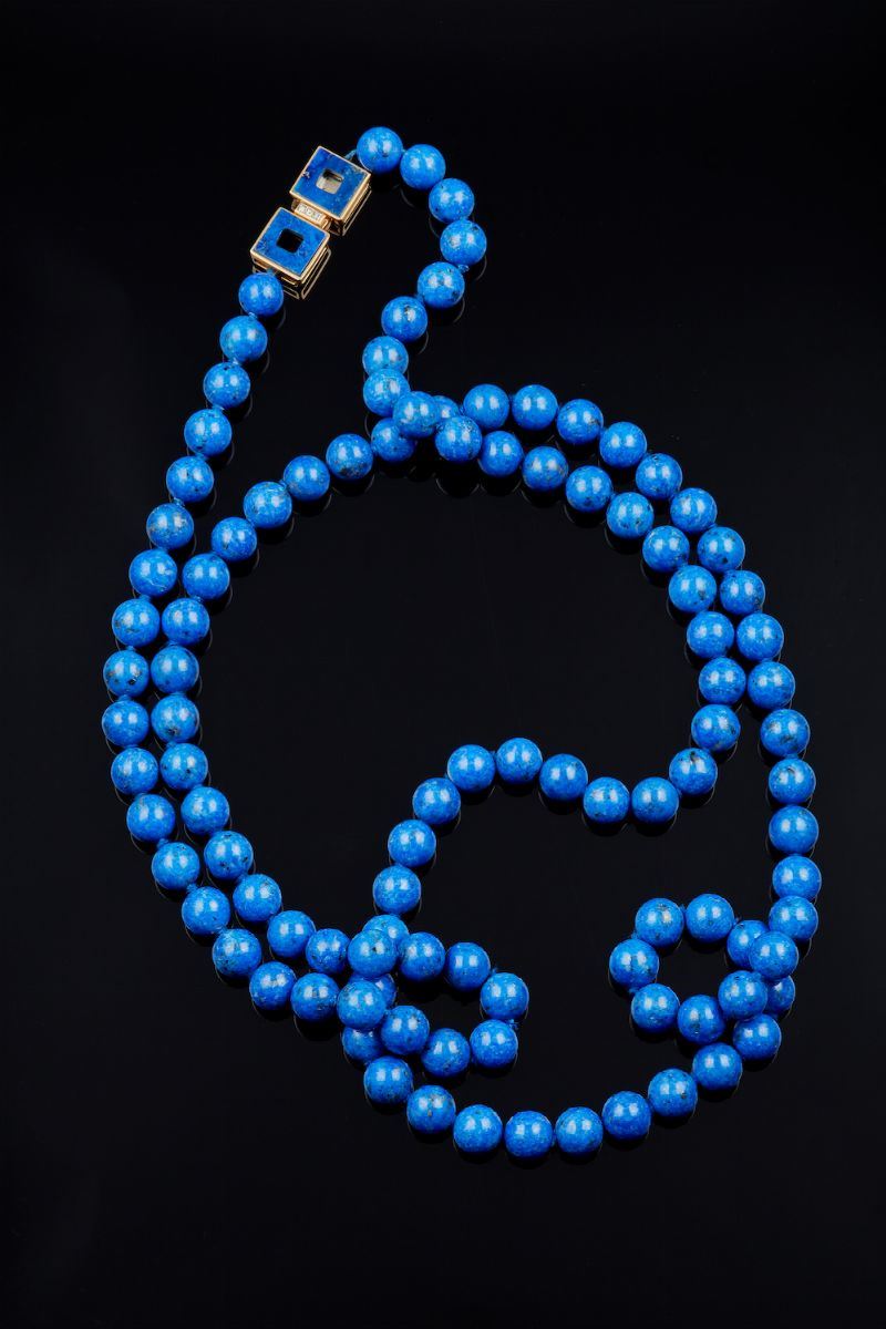 Collana con boules di lapislazzuli  - Auction Jewels and Corals | Time Auction - Cambi Casa d'Aste