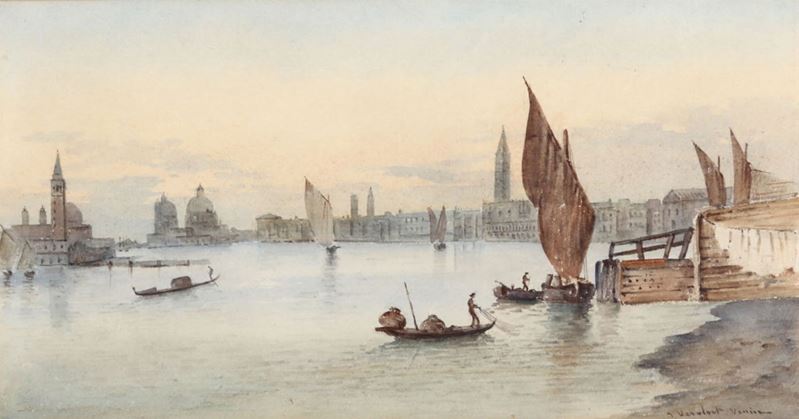 Frans Vervolet (1795-1872) (attr.) Venezia, Canal Grande  - Auction 19th and 20th Century Paintings | Cambi Time - Cambi Casa d'Aste