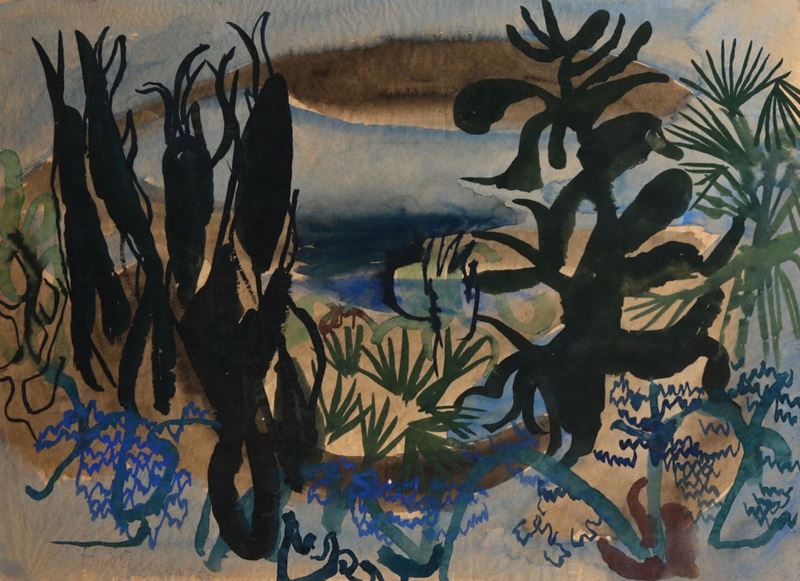 Henrich Steiner (1911-2009) Vegetazione costiera  - Asta Arredi, Dipinti e Oggetti d'Arte - Cambi Casa d'Aste