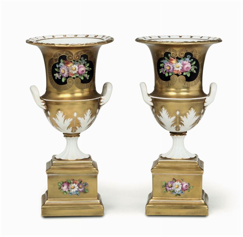Coppia di vasi Dresda, Manifattura Carl Thieme, inizio del XX secolo  - Auction Fine Art - Cambi Casa d'Aste