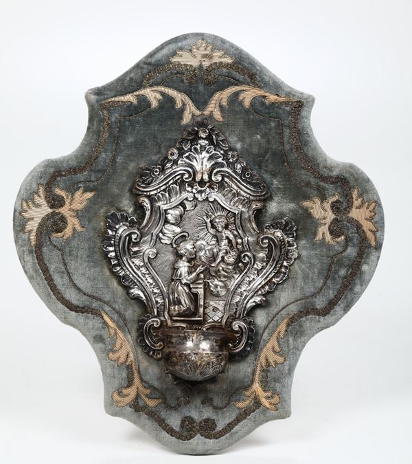 A silver holy water font, Genoa, 1790