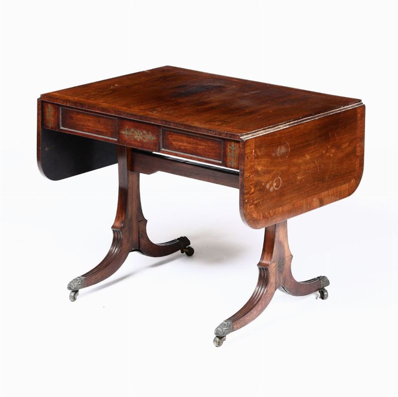 Tavolo a bandelle in mogano, Inghilterra XIX secolo  - Asta Arredi, Dipinti e Oggetti d'Arte - Cambi Casa d'Aste