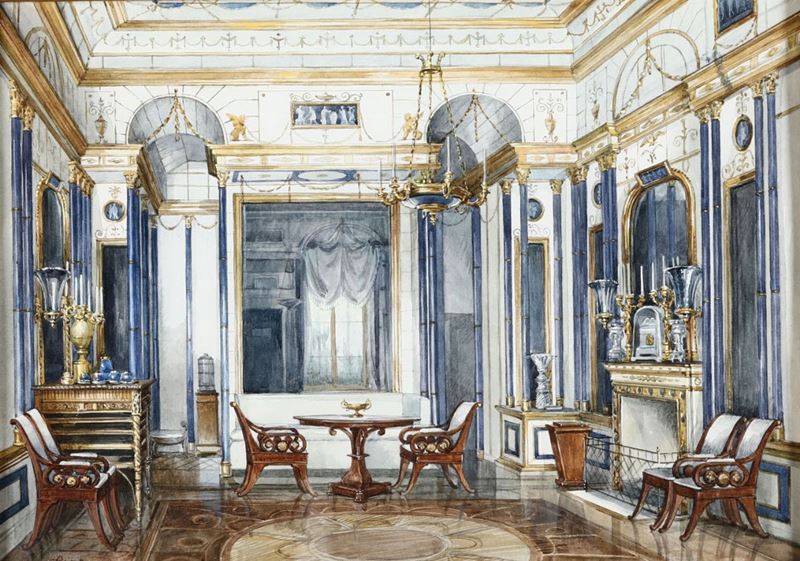 Pittore del XIX secolo (Gaertner?) Interno  - Auction Paintings of the 19th-20th century - Timed Auction - Cambi Casa d'Aste