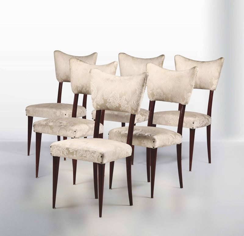 S. Cavatorta, six chairs, Italy, 1950s  - Auction Design Lab - Cambi Casa d'Aste