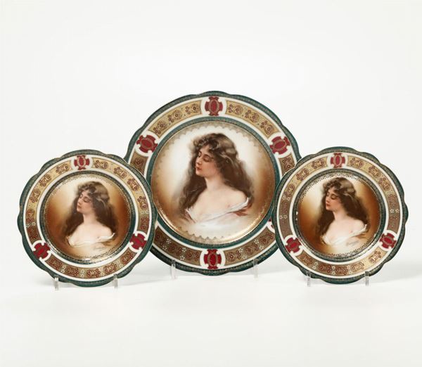 Tre piatti Fine XIX secolo