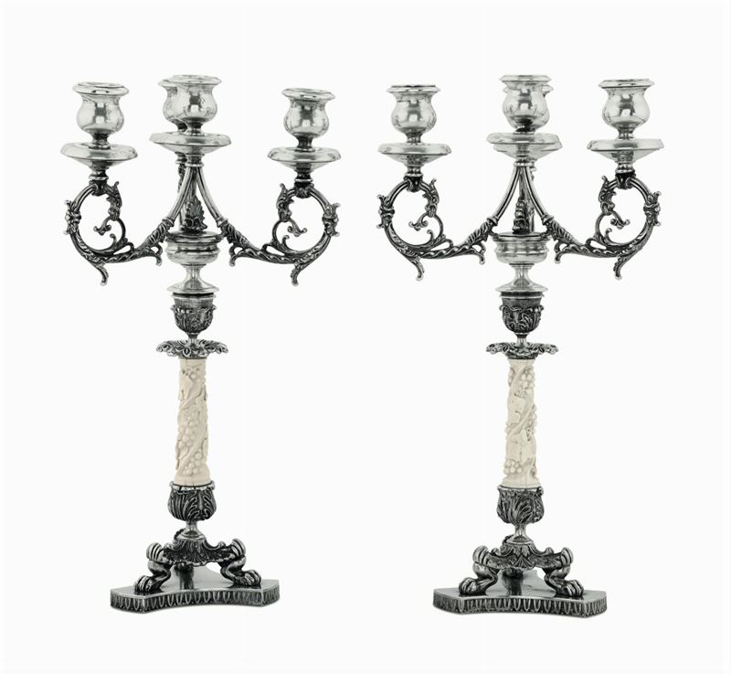 Two silver candle holders, Italy (?), 1900s  - Auction Collectors' Silvers, 20th Century - II - Cambi Casa d'Aste