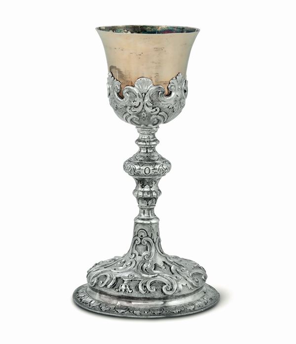 A silver chalice, Genoa, mid 1700s