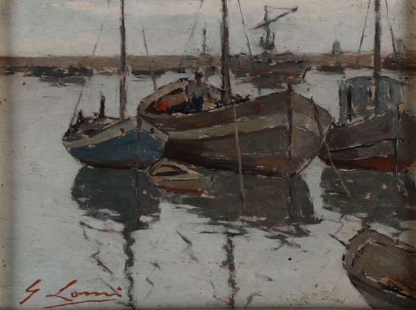 Giovanni Lomi (1889-1969) Veduta di porto