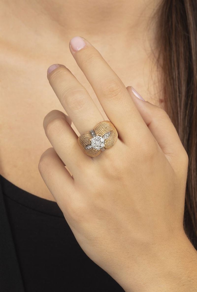 Anello con diamanti taglio brillante e baguette  - Auction Jewels | Cambi Time - Cambi Casa d'Aste
