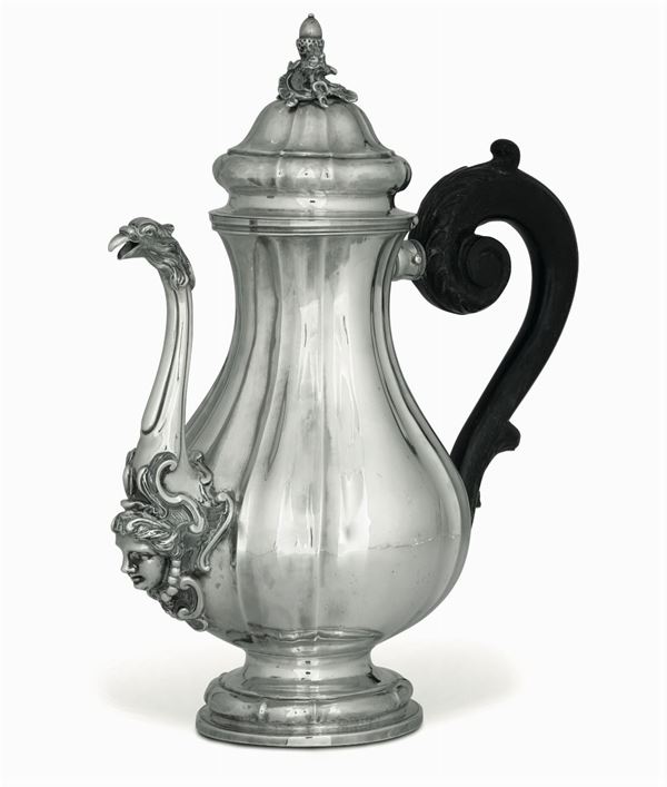 A silver coffee pot, Rome, 1750/60