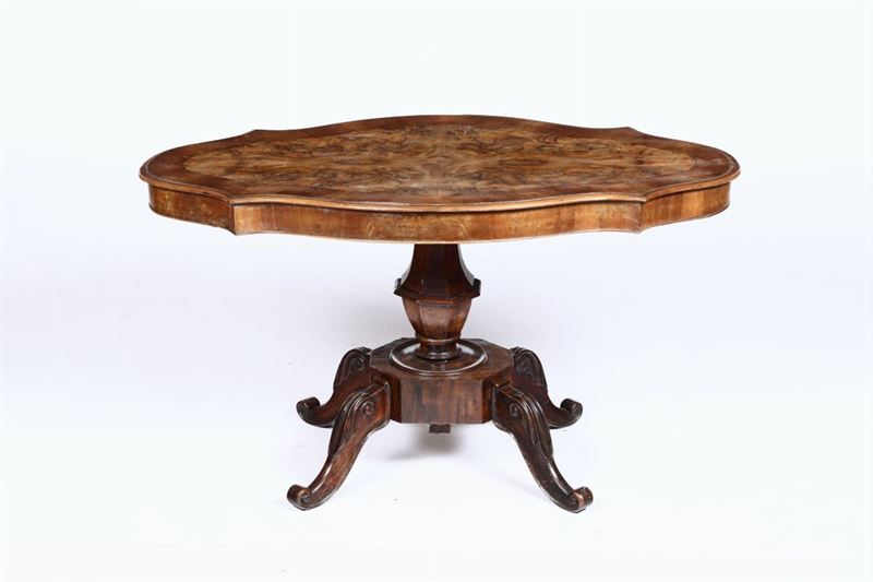 Tavolino a biscotto in legno, XIX secolo  - Asta Arredi, Dipinti e Oggetti d'Arte - Cambi Casa d'Aste