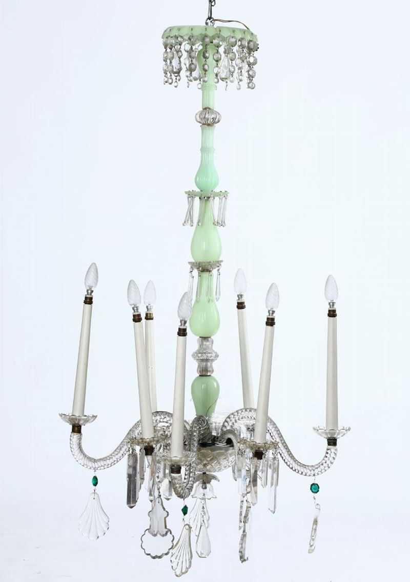 Lampadario in vetro a otto luci, XX secolo  - Auction Antiques | Time Auction - Cambi Casa d'Aste