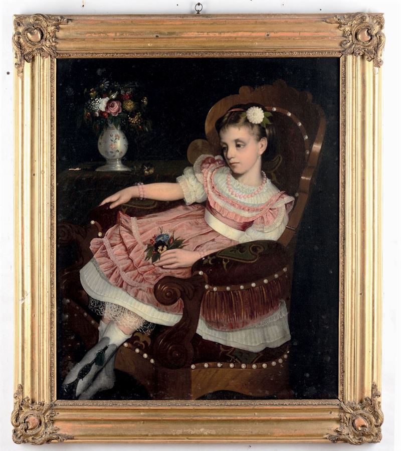 Pittore del XIX-XX secolo Fanciulla seduta  - Asta Antiquariato - Cambi Casa d'Aste