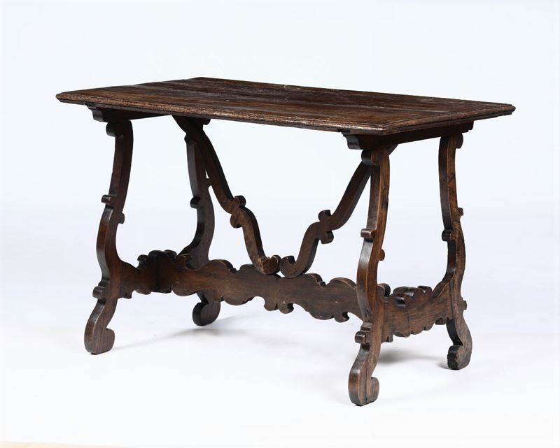 Tavolo in stile fratino in legno, XIX secolo  - Asta Antiquariato - Cambi Casa d'Aste