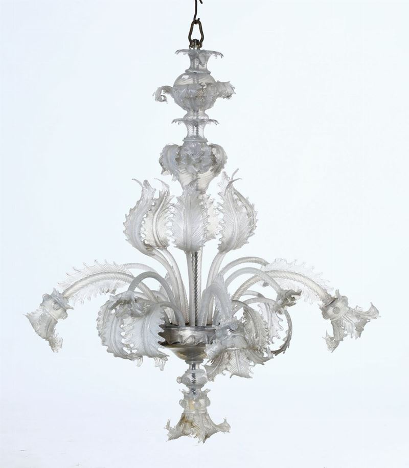 Lampadario in vetro  - Auction Antiques | Time Auction - Cambi Casa d'Aste