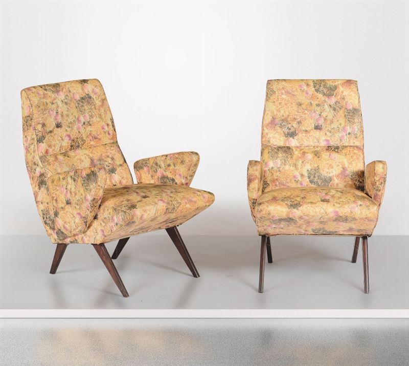 N. Zoncada, two armchairs, Italy, 1950s  - Auction Design - Cambi Casa d'Aste