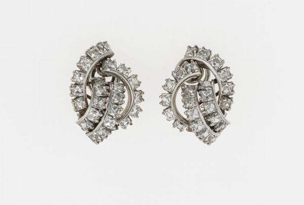 Pair of old-cut diamond earrings
