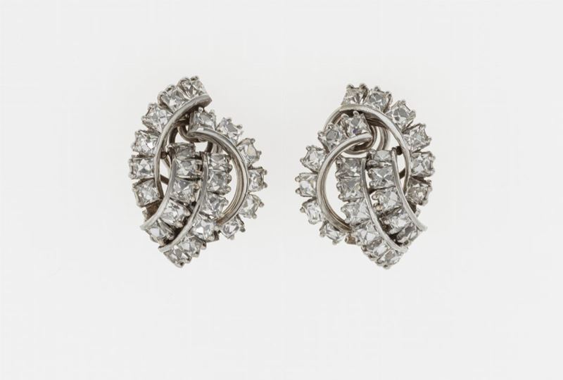 Pair of old-cut diamond earrings  - Auction Fine Jewels  - Cambi Casa d'Aste