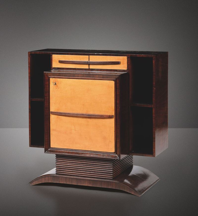 S. Cavatorta, a wood bar cabinet, Italy, 1940s  - Auction Design - Cambi Casa d'Aste