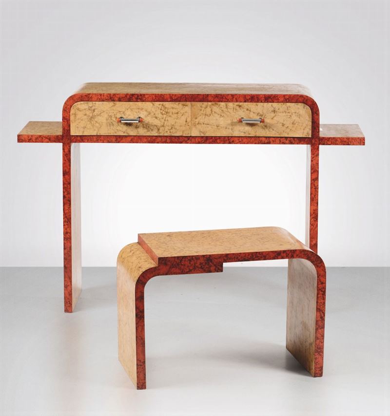 A boxwood table and footstool, Italy, 1930s  - Auction Design - Cambi Casa d'Aste