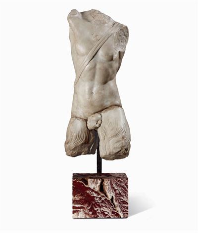 Torso di Satiro in Marmo alla Maniera Archeologica. Marmorari Romani del XX-XXI Secolo