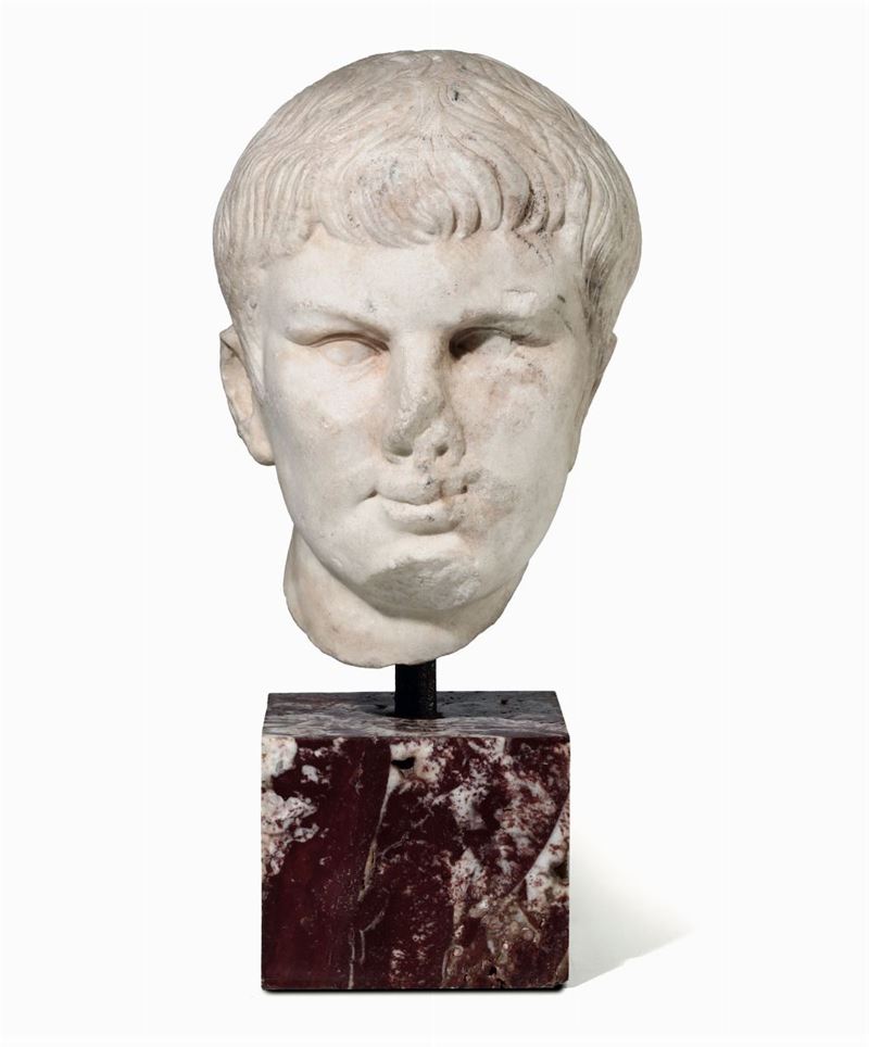 Testa in marmo di Augusto, XIX-XX secolo  - Auction Fine Art - Cambi Casa d'Aste