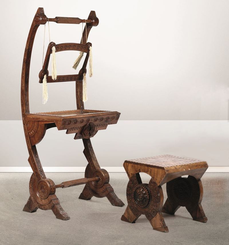 E. Quarti (attr.), a vanity table and stool, Italy, 1900s  - Auction Design - Cambi Casa d'Aste