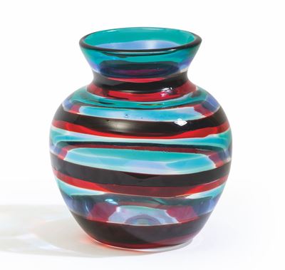 Fulvio Bianconi, Vaso “Fasce” per Venini in vetro soffiato, Murano (circa 1953)