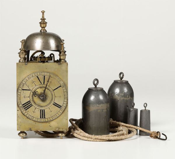 Orologio a lanterna in metallo dorato, XIX secolo
