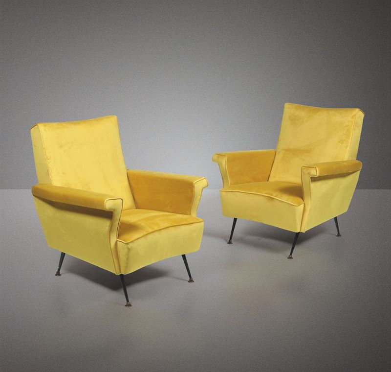 Two armchairs, Italy, 1950s  - Auction Design - Cambi Casa d'Aste